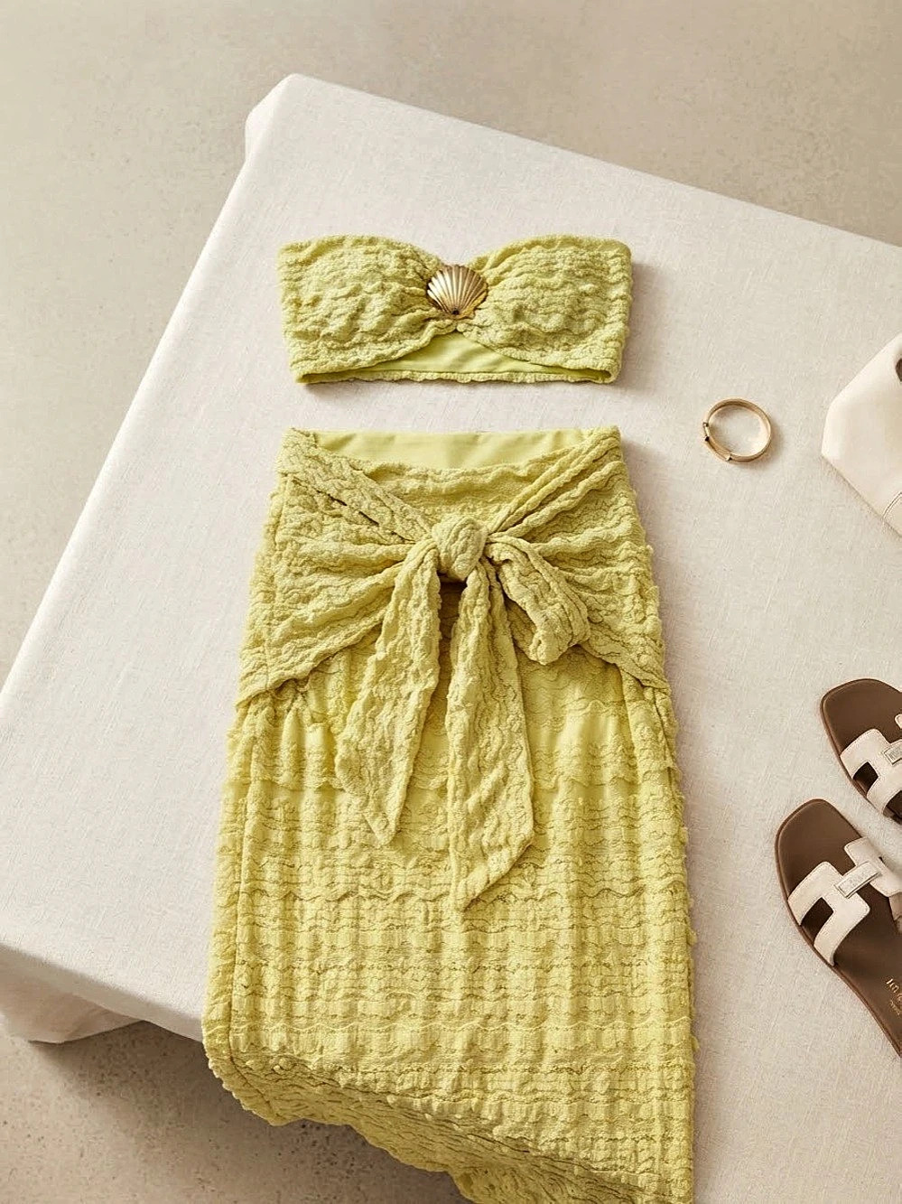 Yellow Bandeau Maxi Dress Like New